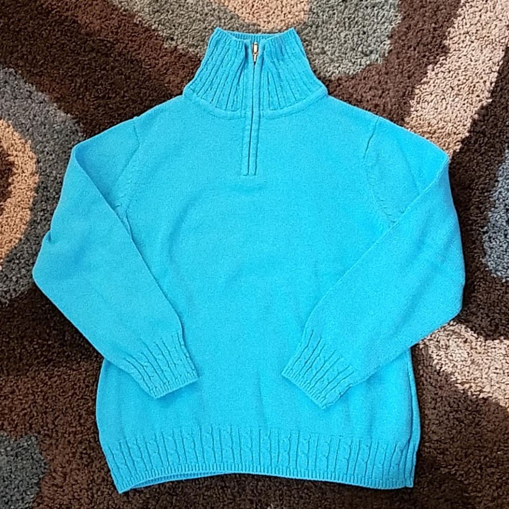 Beautiful Blue Sweater 1/4 Zip L